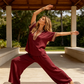 🔥50% OFF!✈️Free Shipping 🔥 Women’s V-Neck Top and Wide Leg Pants Set