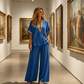 🔥50% OFF!✈️Free Shipping 🔥 Women’s V-Neck Top and Wide Leg Pants Set