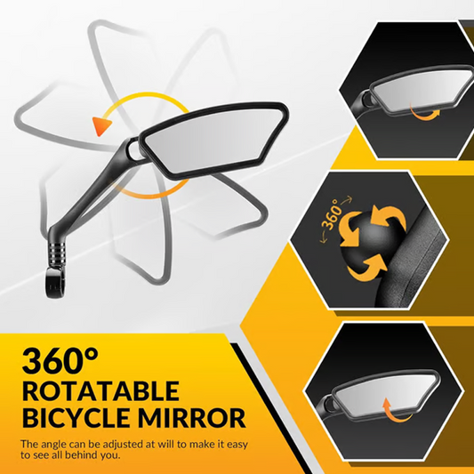 🔩 Universal Bicycle Side Mirrors with HD Glass — Shockproof, Anti-Vibration & Easy Installation