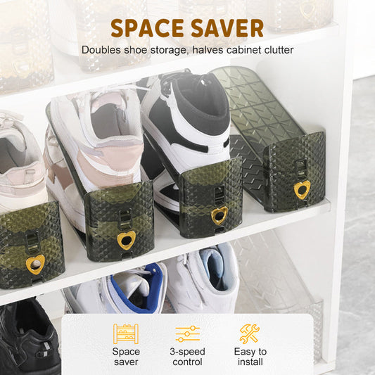 ⭐ Adjustable Double-Layer Shoe Storage Rack