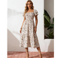 🌿 Summer Floral Smocked Dress with Square Neck — Wear to Beach, Brunch or Evening