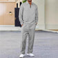 ✨ Men’s Waffle Knit Sweatshirt & Straight Pants Set — Summer Casual Co-Ord in 5 Colours