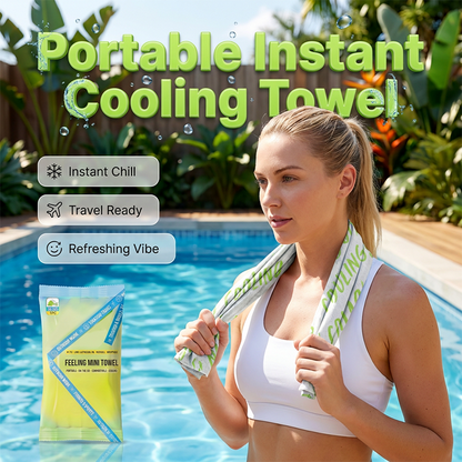 🏖️ Portable Instant Cooling Towel — Ideal for Running, Hiking, Yoga & Hot Weather Days