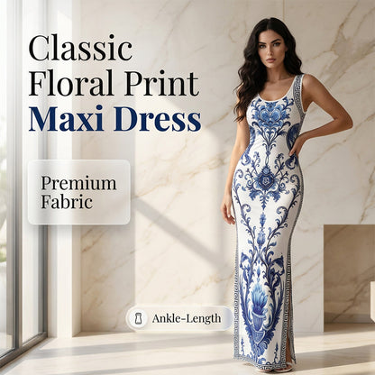 🏖️ Effortless Summer Maxi Dress — Floral Print, Lightweight