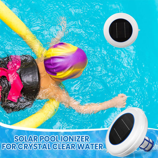 🌊 Floating Solar Pool Ionizer — 90% Chlorine Reduction, Chemical-Free Purification