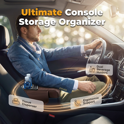 🔧 Vehicle-Specific Console Storage Box with Armrest — Perfect Fit, No Tools Required