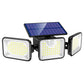 🛡️ Triple-Head Solar Motion Sensor Wall Light — IP65 Waterproof, Wireless Security
