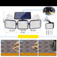 🛡️ Triple-Head Solar Motion Sensor Wall Light — IP65 Waterproof, Wireless Security