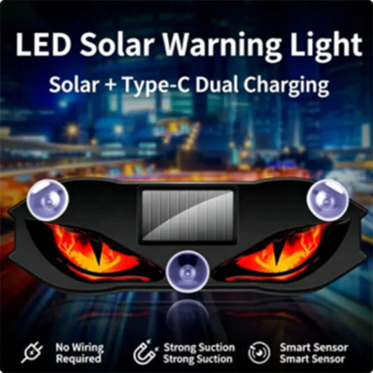 🔧 Wire-Free Solar Car Alarm Light — Stick-On Dashboard Security, Visible Deterrent for Night Parking
