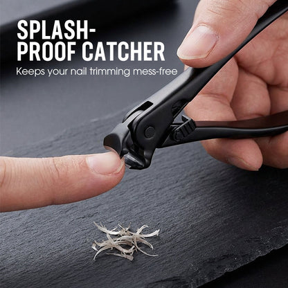 ✂️ ANTI-SPLASH STAINLESS STEEL NAIL CLIPPER WITH WIDE JAW — Catches Clippings | Ergonomic Grip | Sharp Blades 🛡️