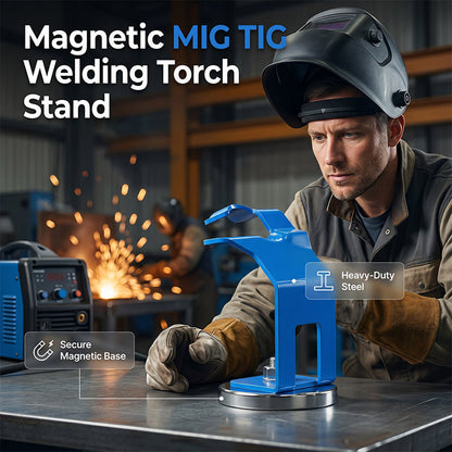 🛡️ MIG/TIG Welding Torch Stand with Magnetic Base — Improves Workshop Safety & Torch Protection