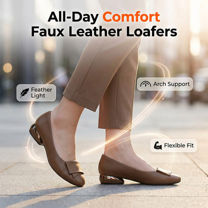 👞 Classic Penny Loafer Style — Soft Faux Leather Slip