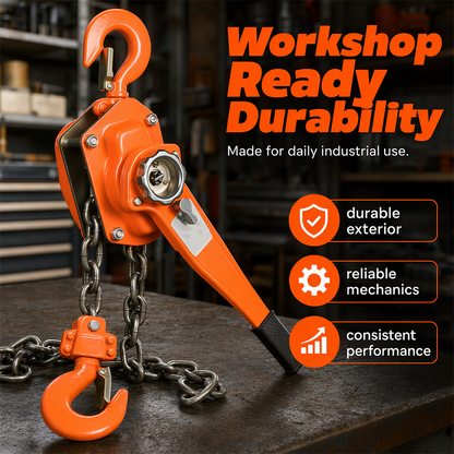 ✅ Industrial Grade Hand Chain Hoist — 1 Ton SWL, Double Pendulum Gears
