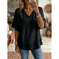 🧥 Women's V-Neck Casual Short Sleeve Top