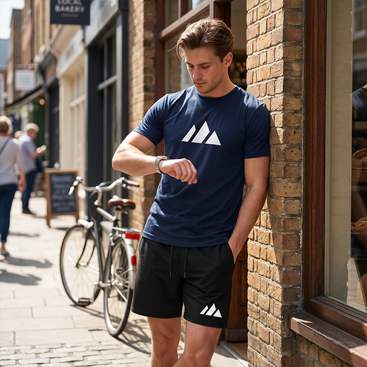 ✨Men's Short Sleeve T-Shirt & Drawstring Shorts Set