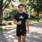 ✨Men's Short Sleeve T-Shirt & Drawstring Shorts Set