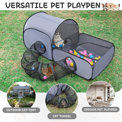 🐾 Large Cat Tunnel Bed for Play & Lounging — Extra-Large Circular Tunnel with Cozy Cushion Centre