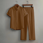 👔 Men‘s Textured 2-Piece Shirt & Trousers Set — Relaxed Oversized Fit Co-Ord for Summer