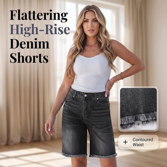 🌸 Summer Essential High Waist Denim Shorts — From Street Style to Beach Vibes