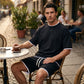 👕 Men‘s Waffle Knit T-Shirt & Shorts Co-Ord Set — Oversized Summer Style with Textured Fabric