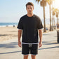 👕 Men‘s Waffle Knit T-Shirt & Shorts Co-Ord Set — Oversized Summer Style with Textured Fabric