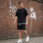 👕 Men‘s Waffle Knit T-Shirt & Shorts Co-Ord Set — Oversized Summer Style with Textured Fabric
