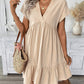 🌬️ Lightweight V-Neck Casual Dress — Soft Rayon Blend | Ruffle Hem | Breathable for Summer Days