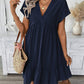 🌬️ Lightweight V-Neck Casual Dress — Soft Rayon Blend | Ruffle Hem | Breathable for Summer Days
