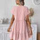 🌬️ Lightweight V-Neck Casual Dress — Soft Rayon Blend | Ruffle Hem | Breathable for Summer Days