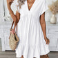 🌬️ Lightweight V-Neck Casual Dress — Soft Rayon Blend | Ruffle Hem | Breathable for Summer Days
