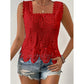 🧥 Women's Elegant Square Neck Lace Tank Top