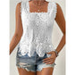 🧥 Women's Elegant Square Neck Lace Tank Top