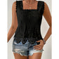 🧥 Women's Elegant Square Neck Lace Tank Top