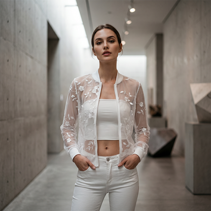 🌸 Women's Summer Floral Sheer Mesh Jacket