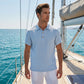 👕 Men's Linen Casual Short Sleeve Collared Shirt — Breathable Cotton-Linen Blend | Relaxed Fit