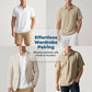 👕 Men's Linen Casual Short Sleeve Collared Shirt — Breathable Cotton-Linen Blend | Relaxed Fit