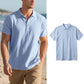 👕 Men's Linen Casual Short Sleeve Collared Shirt — Breathable Cotton-Linen Blend | Relaxed Fit