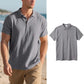 👕 Men's Linen Casual Short Sleeve Collared Shirt — Breathable Cotton-Linen Blend | Relaxed Fit