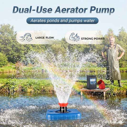 💧2-in-1 Pond Aerator & Pump——— Submersible Aeration Pump | Oxygenates & Circulates Water | Ultra-Quiet Energy-Efficient Motor