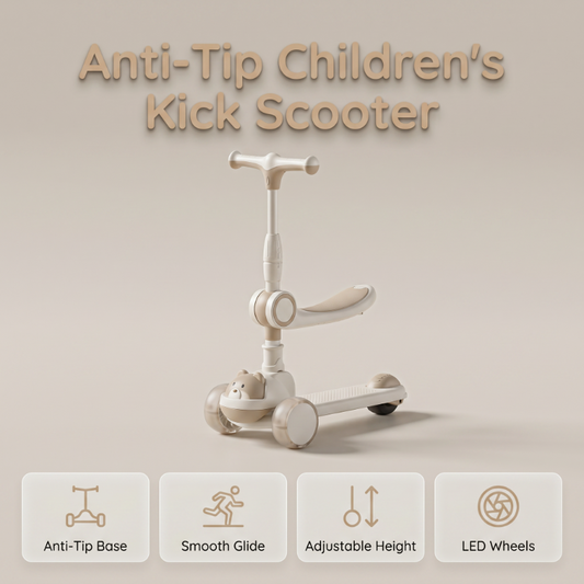 🌟 Children's Kick Scooter with Light-Up Wheels — Lean-to-Steer Technology | Adjustable Height | Birthday Gift for Boys & Girls