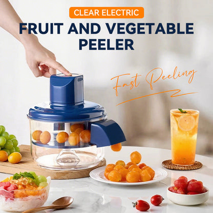 🍎 Transparent Electric Fruit & Vegetable Peeler — Automatic One-Touch Operation | Stainless Steel Blade | Rechargeable