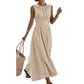 🌿 Sleeveless Long Dress with Vertical Stripes — Figure-Flattering | Lightweight | Easy Breezy Style