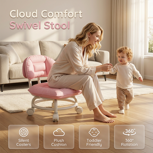 ’Rolling Low Stool with Backrest‘