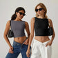 🌸High Neck Slim Fit Crop Tank Shirt Y2k Tops
