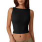 🌸High Neck Slim Fit Crop Tank Shirt Y2k Tops