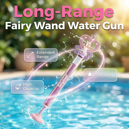 🧚 Kids' Pump-Action Fairy Wand Water Gun — LED Light-Up Wand | Gentle Mist Spray | Magical Summer Fun