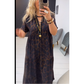 👗 Women's V-Neck Leopard Print Maxi Dress — Flowy Silhouette | Lightweight Fabric