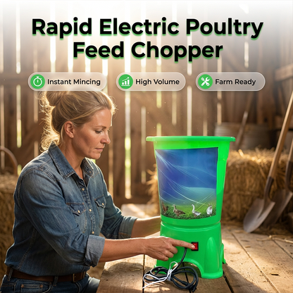 🛠️ Multi-Purpose Electric Feed Chopper — Processes Vegetables, Grains & Forage | Adjustable Cutting Size | Easy Clean