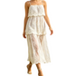 ✨ Women Elegant White Lace Spaghetti Strap Maxi Dress