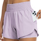 📱 Double Layer Yoga Shorts with Pockets — Side Phone Pockets | Moisture-Wicking Fabric | Gym & Running